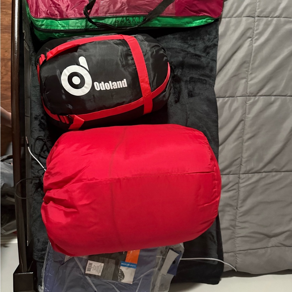 Gray camping Backpack with gear - Picture 5 of 7